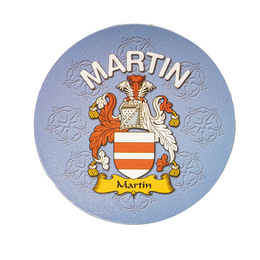 Clan/Family Name Round Cork Coaster Martin E - Heritage Of Scotland - MARTIN E