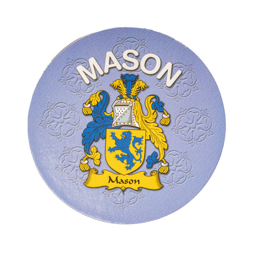 Clan/Family Name Round Cork Coaster Mason - Heritage Of Scotland - MASON