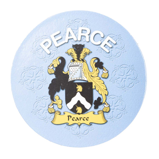 Clan/Family Name Round Cork Coaster Pearce - Heritage Of Scotland - PEARCE