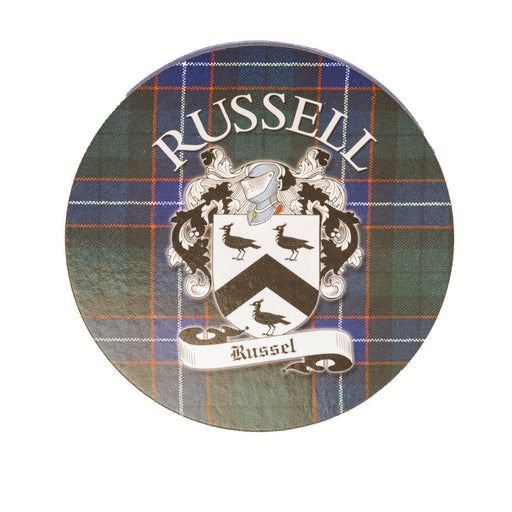 Clan/Family Name Round Cork Coaster Russell S - Heritage Of Scotland - RUSSELL S