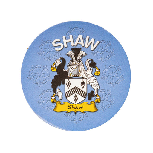 Clan/Family Name Round Cork Coaster Shaw E - Heritage Of Scotland - SHAW E
