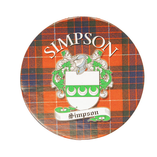 Clan/Family Name Round Cork Coaster Simpson S - Heritage Of Scotland - SIMPSON S