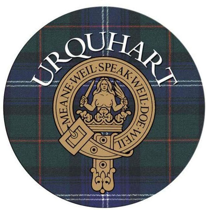 Clan/Family Name Round Cork Coaster Urquhart - Heritage Of Scotland - URQUHART