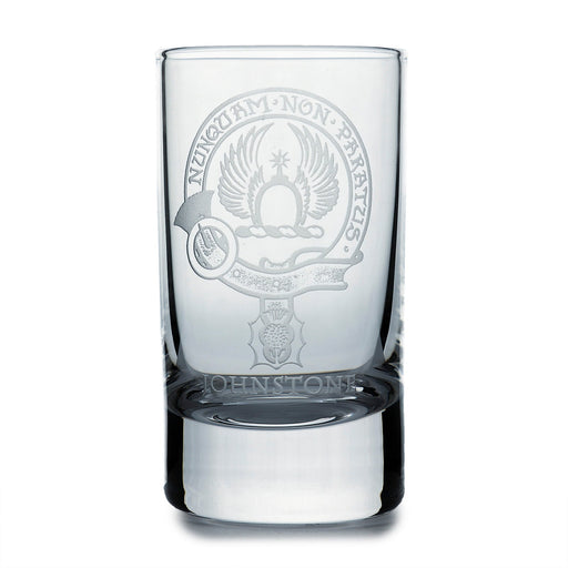 Collins Crystal Clan Shot Glass Johnstone - Heritage Of Scotland - JOHNSTONE