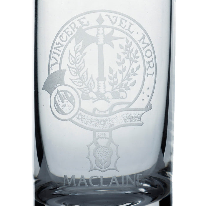 Collins Crystal Clan Shot Glass Maclaine - Heritage Of Scotland - MACLAINE