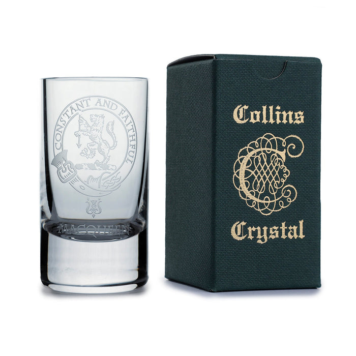 Collins Crystal Clan Shot Glass Macqueen - Heritage Of Scotland - MACQUEEN