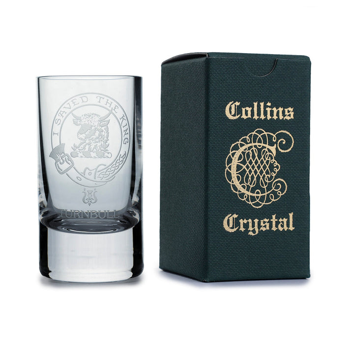 Collins Crystal Clan Shot Glass Turnbull - Heritage Of Scotland - TURNBULL