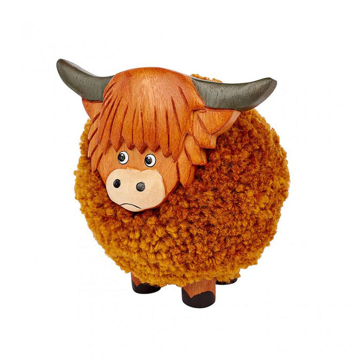 Coo Pom Pom Small Standing - Heritage Of Scotland - NA