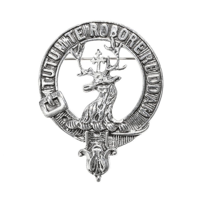 Crawford Clan Badge, Kilt Pin, Lapel Pin, Cufflinks, Keyring/Key Fob & Gift Set — Fine Pewter by Art Pewter — Made in Scotland (Shiny Finish) - Heritage Of Scotland - Badge