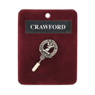Crawford Clan Badge, Kilt Pin, Lapel Pin, Cufflinks, Keyring/Key Fob & Gift Set — Fine Pewter by Art Pewter — Made in Scotland (Shiny Finish) - Heritage Of Scotland - Lapel Pin