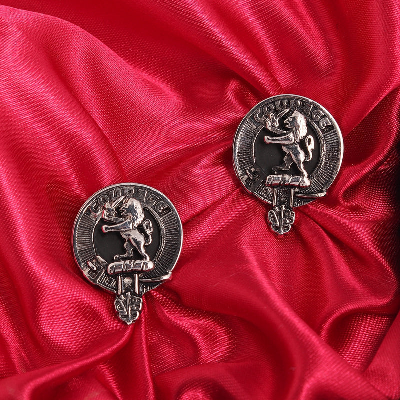 Cumming Clan Badge, Kilt Pin, Lapel Pin, Cufflinks, Keyring/Key Fob & Gift Set — Fine Pewter by Art Pewter — Made in Scotland (Shiny Finish) - Heritage Of Scotland - Cufflinks