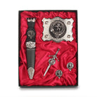 Cumming Clan Badge, Kilt Pin, Lapel Pin, Cufflinks, Keyring/Key Fob & Gift Set — Fine Pewter by Art Pewter — Made in Scotland (Shiny Finish) - Heritage Of Scotland - Gift Set
