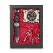 Cumming Clan Badge, Kilt Pin, Lapel Pin, Cufflinks, Keyring/Key Fob & Gift Set — Fine Pewter by Art Pewter — Made in Scotland (Shiny Finish) - Heritage Of Scotland - Gift Set