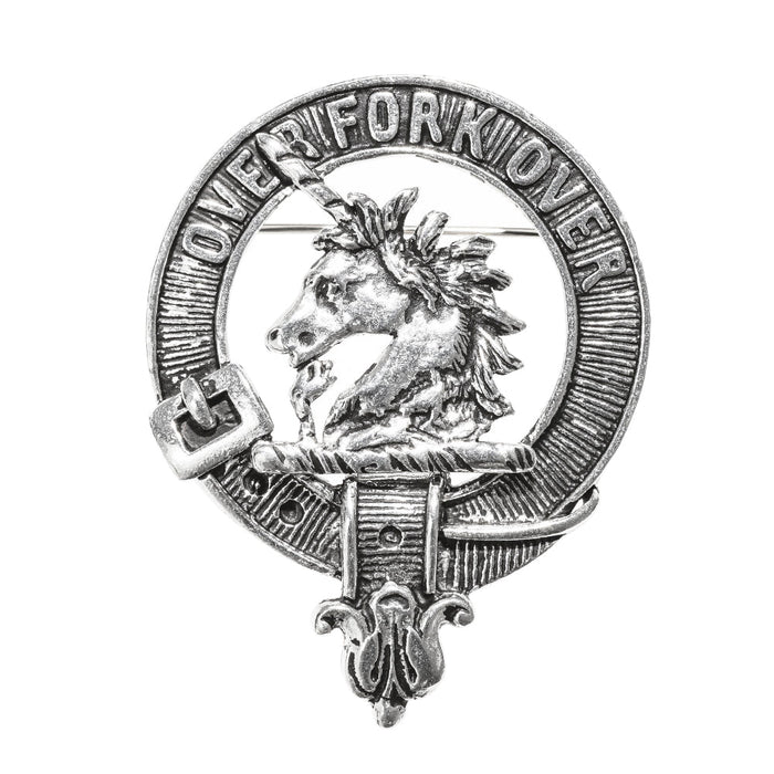 Cunningham Clan Badge, Kilt Pin, Lapel Pin, Cufflinks, Keyring/Key Fob & Gift Set — Fine Pewter by Art Pewter — Made in Scotland (Shiny Finish) - Heritage Of Scotland - Badge
