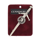 Cunningham Clan Badge, Kilt Pin, Lapel Pin, Cufflinks, Keyring/Key Fob & Gift Set — Fine Pewter by Art Pewter — Made in Scotland (Shiny Finish) - Heritage Of Scotland - Kilt Pin