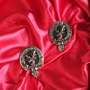 Davidson Clan Badge, Kilt Pin, Lapel Pin, Cufflinks, Keyring/Key Fob & Gift Set — Fine Pewter by Art Pewter — Made in Scotland (Shiny Finish) - Heritage Of Scotland - Cufflinks