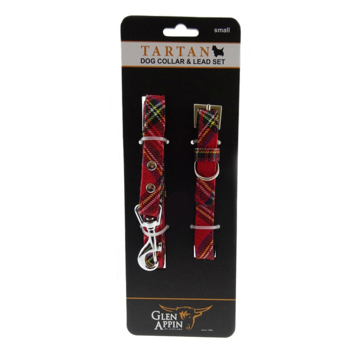Dog Collar & Lead Set - Heritage Of Scotland - Royal Stewart / Small
