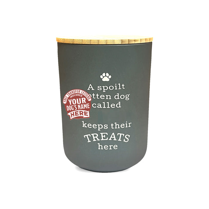 Grey dog treat jar hotsell