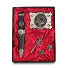 Douglas Clan Badge, Kilt Pin, Lapel Pin, Cufflinks, Keyring/Key Fob & Gift Set — Fine Pewter by Art Pewter — Made in Scotland (Shiny Finish) - Heritage Of Scotland - Gift Set