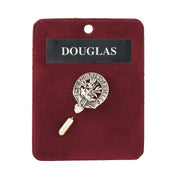 Douglas Clan Badge, Kilt Pin, Lapel Pin, Cufflinks, Keyring/Key Fob & Gift Set — Fine Pewter by Art Pewter — Made in Scotland (Shiny Finish) - Heritage Of Scotland - Lapel Pin