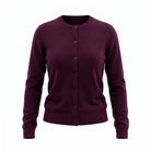 Dunedin Cashmere Woman's 100% Cashmere C Neck Cardigan - Eminence - Heritage Of Scotland - XS