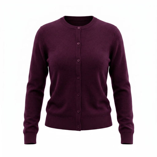 Dunedin Cashmere Woman's 100% Cashmere C Neck Cardigan - Eminence - Heritage Of Scotland - XS