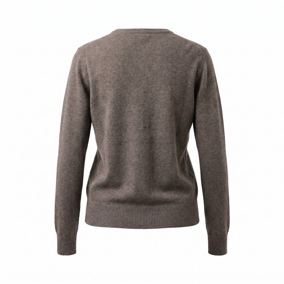 Dunedin Cashmere Woman's 100% Cashmere C Neck Cardigan - Vaper Mid Brown - Heritage Of Scotland - XS