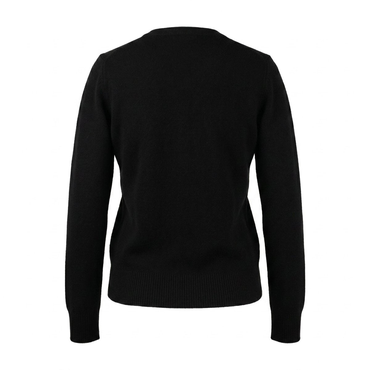 Dunedin Cashmere Woman's 100% Cashmere V Neck Cardigan - Black - Heritage Of Scotland - XS