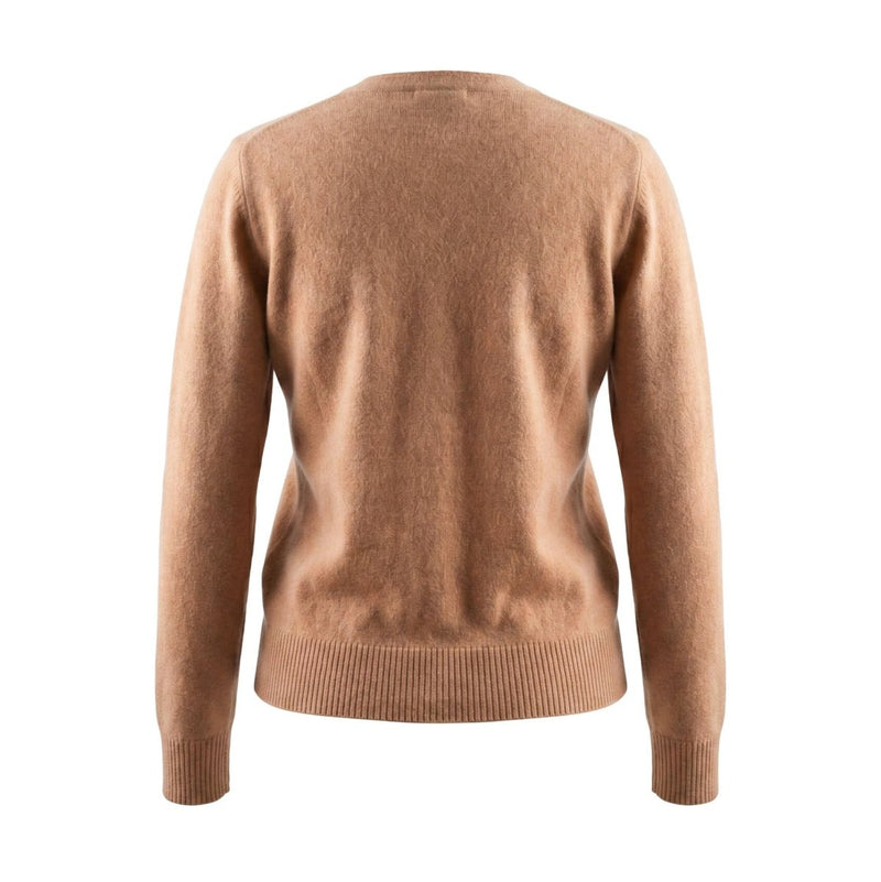 Dunedin Cashmere Woman's 100% Cashmere V Neck Cardigan - Camel - Heritage Of Scotland - XS