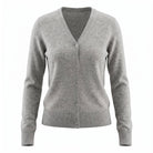 Dunedin Cashmere Woman's 100% Cashmere V Neck Cardigan - Cardigan Oyster - Heritage Of Scotland - XS