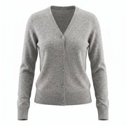 Dunedin Cashmere Woman's 100% Cashmere V Neck Cardigan - Cardigan Oyster - Heritage Of Scotland - XS