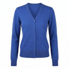 Dunedin Cashmere Woman's 100% Cashmere V Neck Cardigan - Cornflower - Heritage Of Scotland - XS
