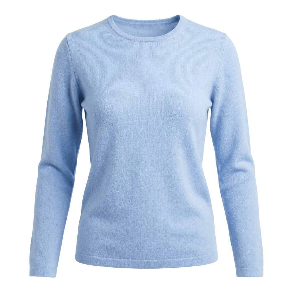 Dunedin Cashmere Women's 100% Cashmere C-Neck Jumper – Rivera Blue - Heritage Of Scotland - S