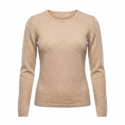 Dunedin Cashmere Women’s 100% Cashmere C - Neck Jumper – Sand Beige - Heritage Of Scotland - XS