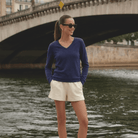 Dunedin Cashmere Women’s 100% Cashmere V-Neck Jumper – Astral - Heritage Of Scotland - XS