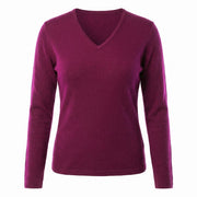 Dunedin Cashmere Women’s 100% Cashmere V - Neck Jumper – Eminence - Heritage Of Scotland - XS