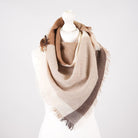 Earthy Block 100% Cashmere Square Scarf - NATURAL - Heritage Of Scotland -