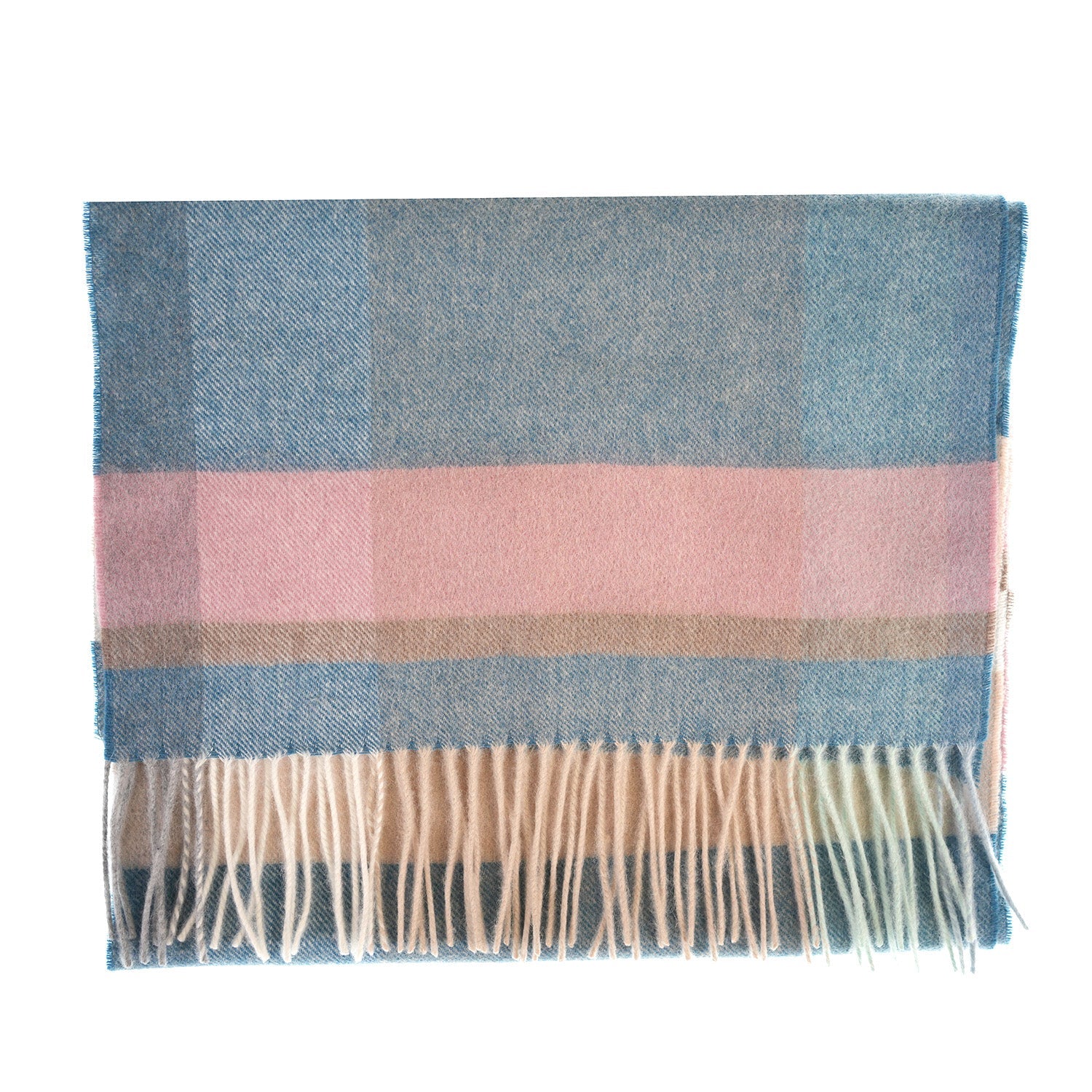 Edinburgh 100% Cashmere Wide Scarf - Heritage Of Scotland - MIDDLETON AQUA