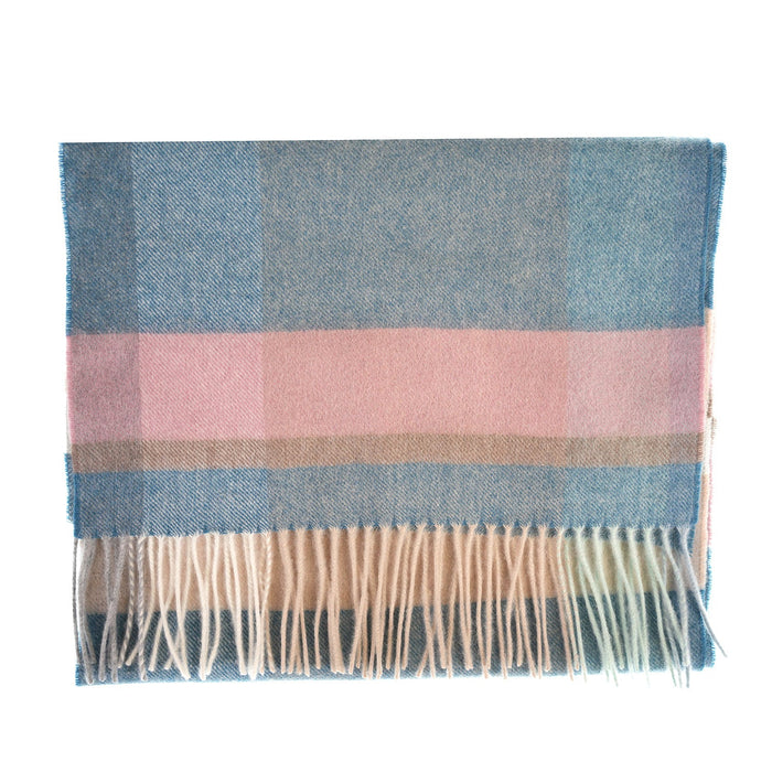 Edinburgh 100% Cashmere Wide Scarf - Heritage Of Scotland - MIDDLETON AQUA