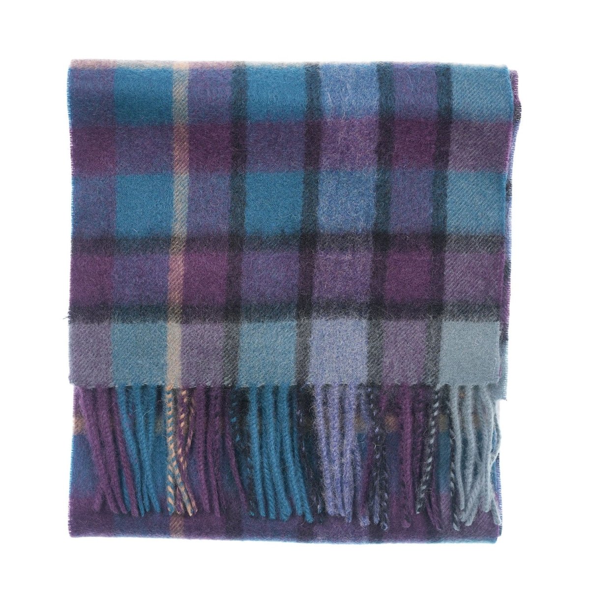 Edinburgh 100% Lambswool Scarf – Premium Soft Wool Wrap - Artillery Check Navy - Heritage Of Scotland -