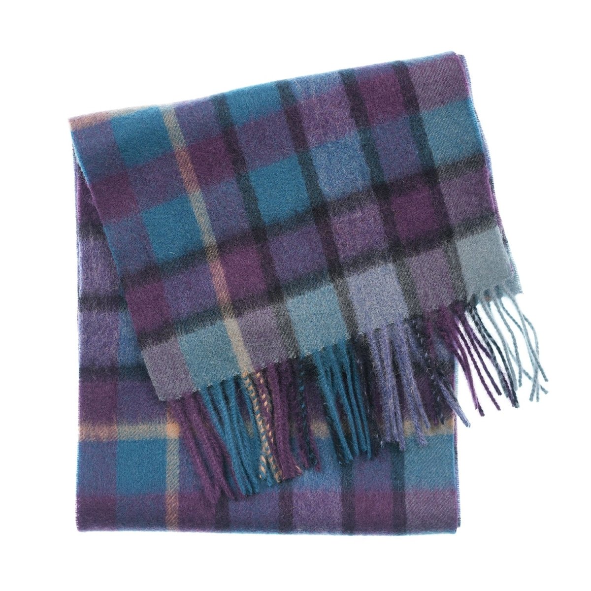 Edinburgh 100% Lambswool Scarf – Premium Soft Wool Wrap - Artillery Check Navy - Heritage Of Scotland -