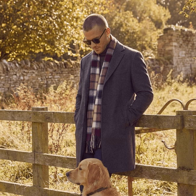 Edinburgh 100% Lambswool Scarf – Premium Soft Wool Wrap - Artillery Check Navy and Camo - Heritage Of Scotland -