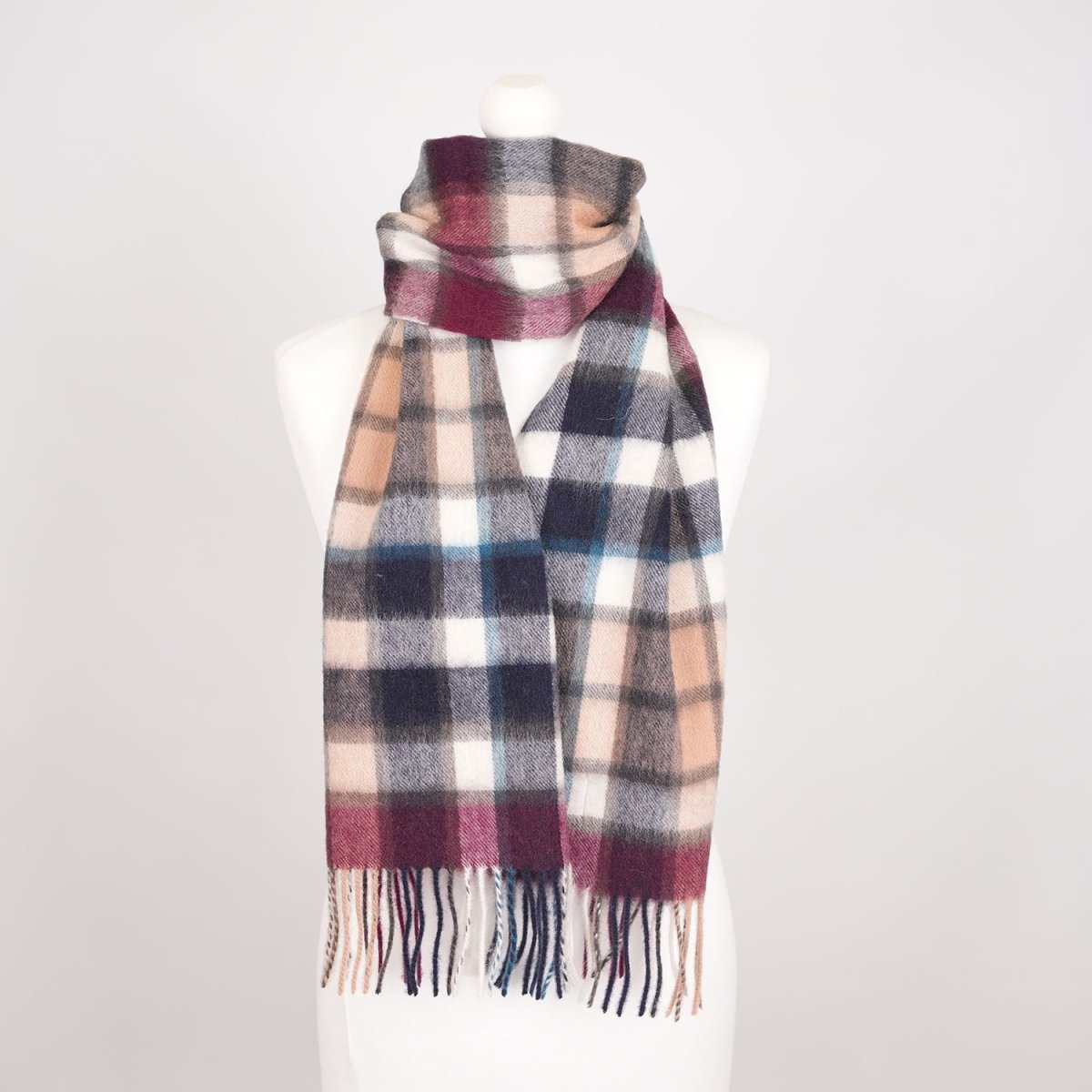 Edinburgh 100% Lambswool Scarf – Premium Soft Wool Wrap - Artillery Check Navy and Camo - Heritage Of Scotland -