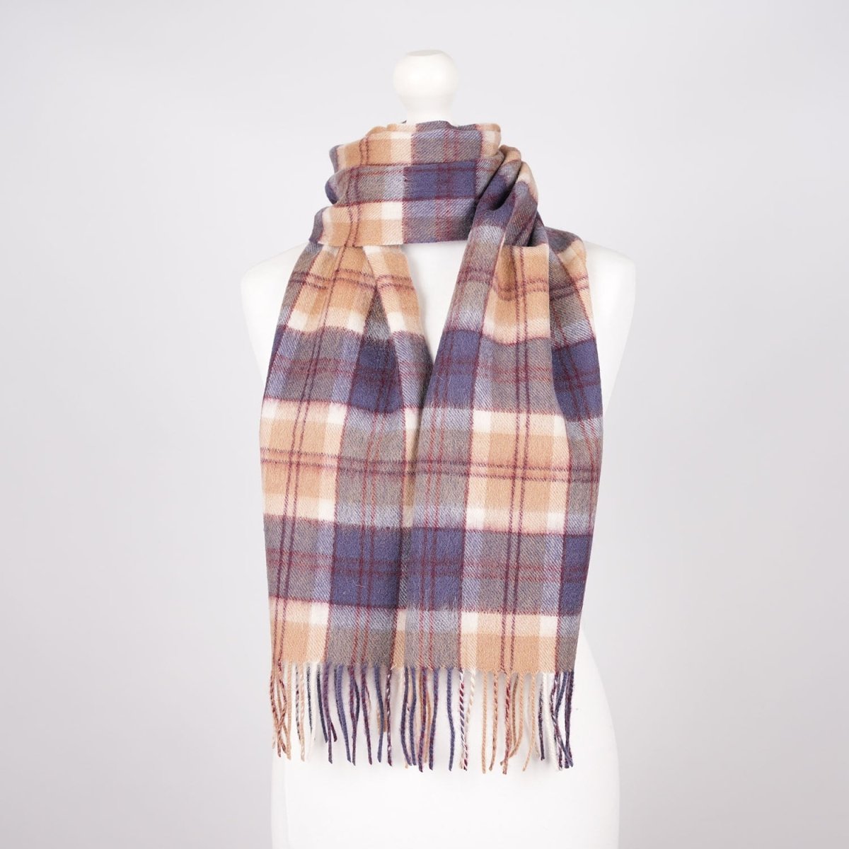 Edinburgh 100% Lambswool Scarf – Premium Soft Wool Wrap - Bannockbane Navy - Heritage Of Scotland -