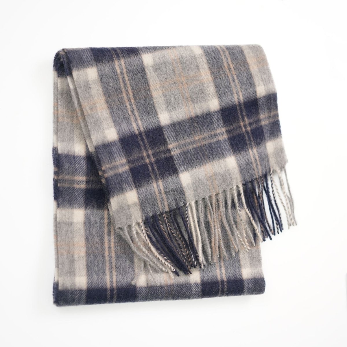 Edinburgh 100% Lambswool Scarf – Premium Soft Wool Wrap - Bannockbane Silver - Heritage Of Scotland -