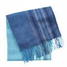 Edinburgh 100% Lambswool Scarf – Premium Soft Wool Wrap - Barcode Check - Aqua Blue - Heritage Of Scotland -