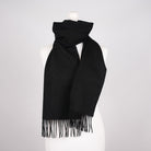Edinburgh 100% Lambswool Scarf – Premium Soft Wool Wrap - Black - Heritage Of Scotland -