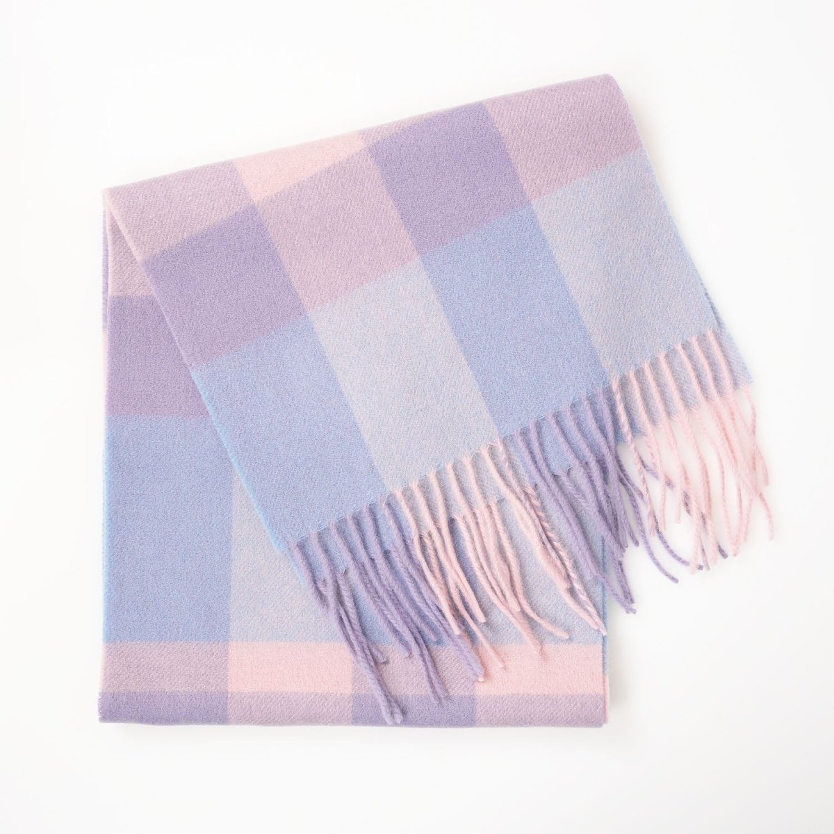 Edinburgh 100% Lambswool Scarf – Premium Soft Wool Wrap - Bursted Check Lavender and Pink - Heritage Of Scotland -