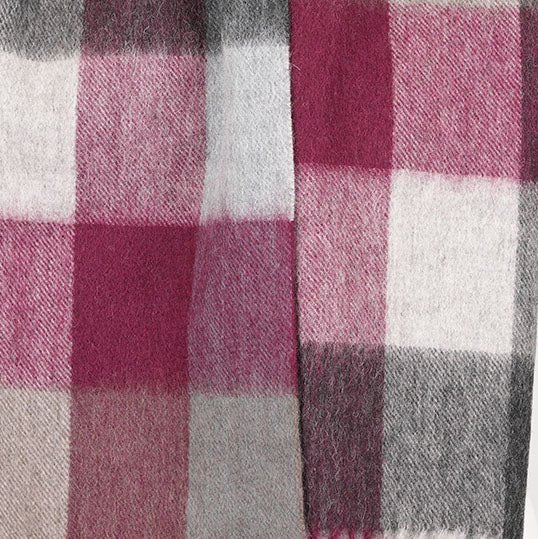 Edinburgh 100% Lambswool Scarf – Premium Soft Wool Wrap - Checkers - Burgundy - Heritage Of Scotland -