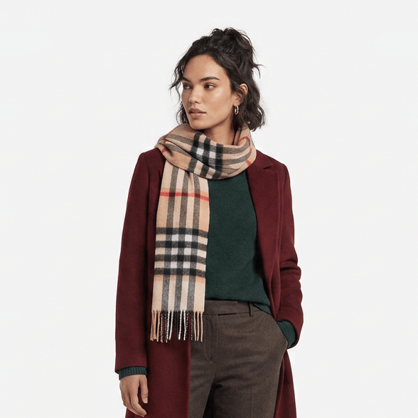 Edinburgh 100% Lambswool Scarf – Premium Soft Wool Wrap - Chequer Camel And Grey - Heritage Of Scotland -